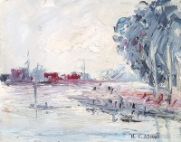 Hamid Alvi, 8 x 10 inch, Oil on Canvas, Landscape Painting, AC-HA-043